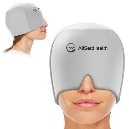 Migraine Relief Cap Ice Head Wrap Headache and Migraine Hat | Headache Relief with Hot/Cold Gel Head Ice Pack with Face and Eye Headache Mask Compress