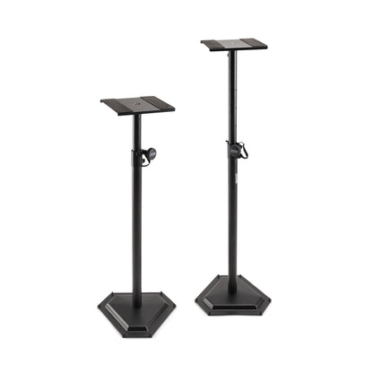 On-Stage SMS6600-P Hex-Base Monitor Stands Pair(Height-Adjustable Pedestal Studio Speaker Stands, Locking Pin, Hexagonal Base, Steel Construction, Nonslip Rubber Feet, Optional Floor Spikes, Black)