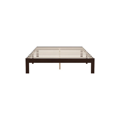 Novilla 12 Inch Wooden Queen Bed Frame, Classic Solid Wood Platform Bed Frame Queen Size, Sturdy Wood Slat Support, No Box Spring Needed, Easy Assembly, Walnut