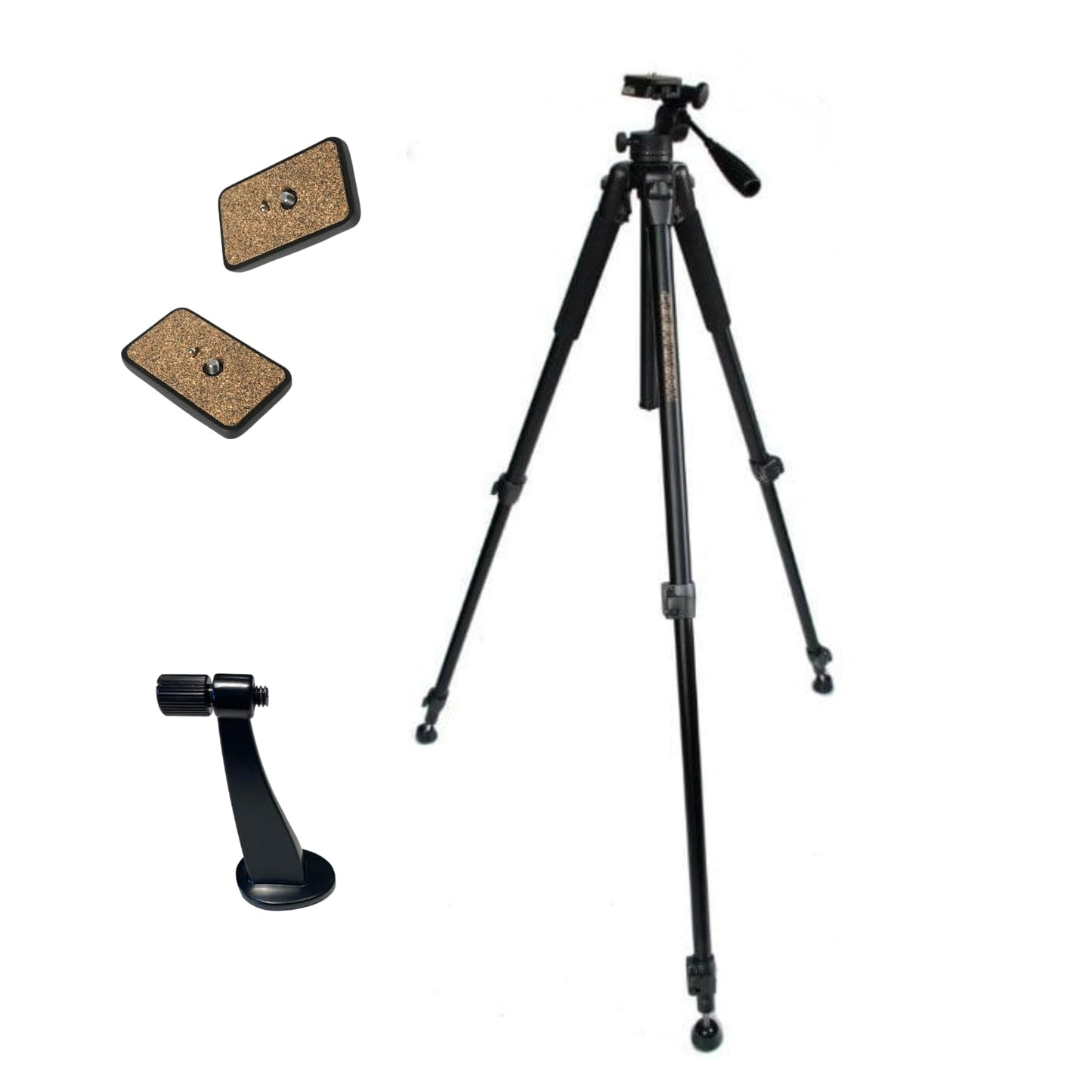 Oberwerk 3000 Tall Tripod & Sport L-Adapter with 2 Quick-Release Plates - Portable Binocular & Camera Tripod Stand Bundle | Extra Long Extension Up to 78"