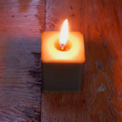 Candlestock Real Bayberry Square Votive Candle Pack - Pure Bayberry & Beeswax Blend - Pack of 4 Natural Square Votive Candles - No Fragrance Added