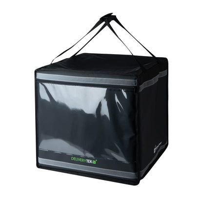 Restaurantware-Delivery Tek 17.7 Inch Food Delivery Bag, 1 Insulated Food Backpack - With Removable Insert, Waterproof, Black Plastic Courier Bag, For Catering, Restaurants, Or Camping