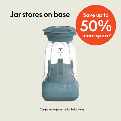 Bella 10-Speed Countertop Blender - Slim Flip & Store Design, 48oz Capacity, Dishwasher Safe, Stainless Steel Blade