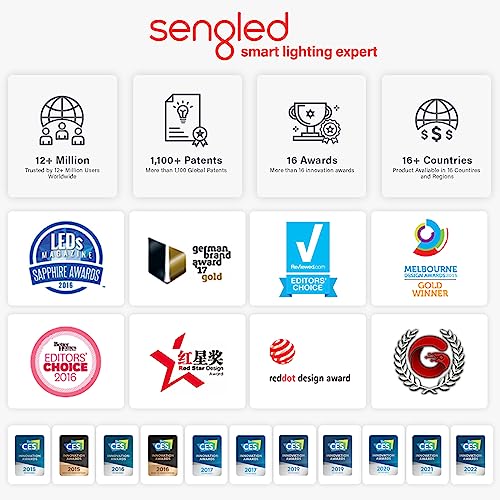 Sengled Light Bulb, S1 Auto Pairing with Alexa Devices, Color Changing , Smart Light that Work with , Bluetooth Mesh Smart Home Lighting, E26 60W Equivalent, 800LM, 4 Count (Pack of 1)