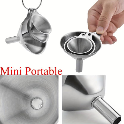 Stainless Steel Funnel Set by [Brand Name] - 3-Pack Small Mouth Funnels for Efficient Pouring | Food Grade & Dishwasher Safe