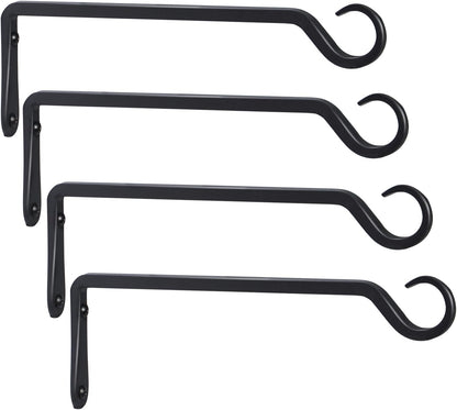 AILIN YELOKIE 12-Inch Sturdy Plant Hangers - Versatile Outdoor & Indoor Use, Black (4 Pack)