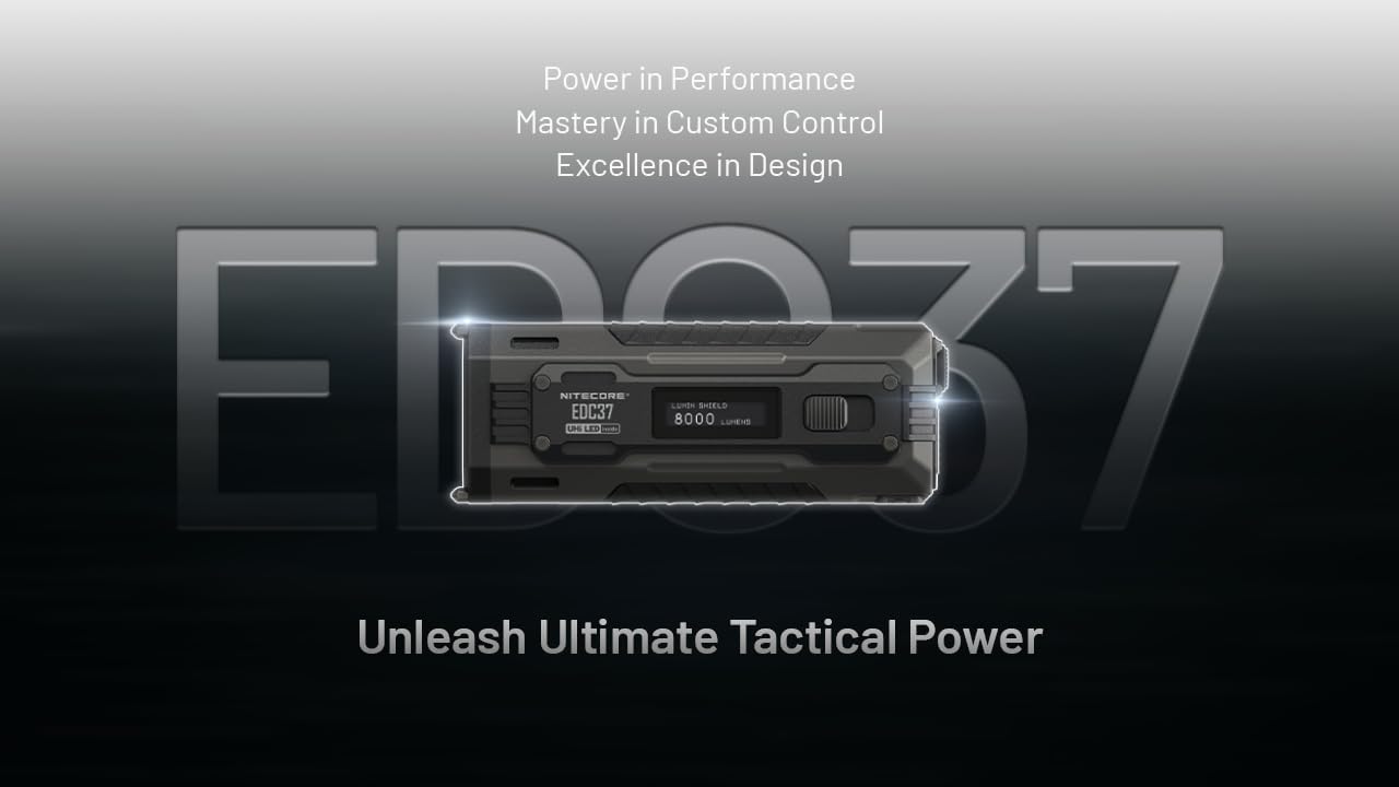 Nitecore EDC37 8000 Lumen USB Rechargeable Slim Body LED Flashlight EdisonBright Brand Charging Adapter