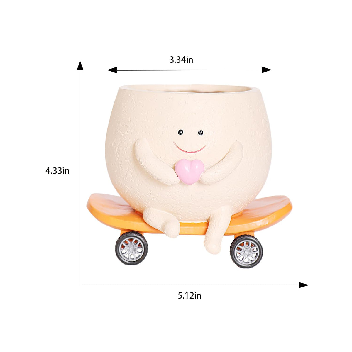 Camotank Face Head Planters Cute Plant Pots for Indoor Plants, Funny Skateboarding Planter Smiley Face Flower Pots for Succulents Outdoor Plants Gift Ideal for Mother and Christmas