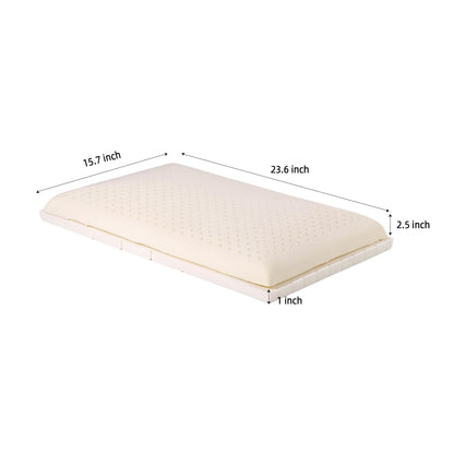 SUQ I OME Adjustable Slim Sleeper -Thin Flat Latex Pillow for Sleeping with 2 Removable Layers 3 Heights(1'', 2.5'', 3.5''), for Stomach, Side and Back Sleepers,Twill White