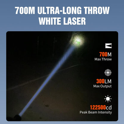 LUMINTOP W3 Compact Rechargeable LEP Flashlight - 700 Meters Range, Triple Light Sources, 550 Lumens, IPX11 Waterproof, Red Light & SOS, USB-C Charging