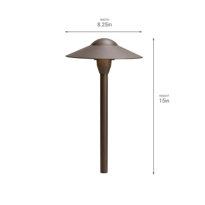 Kichler 15410AZT Path & Spread 1-Light 12V, Textured Architectural Bronze