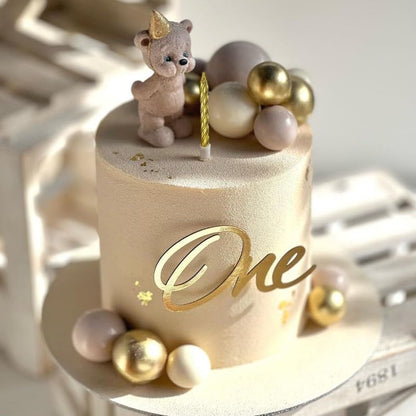 Skiennix Acrylic Mirror Cake Topper - Elegant Gold & Silver Design for Baptism, Birthday, Wedding Celebrations