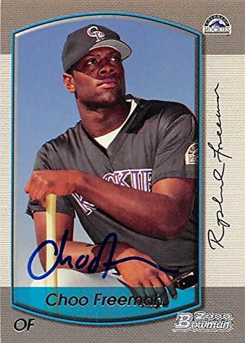 Sports Memorabilia Autograph Warehouse 291594 2000 Bowman Choo Freeman Autographed No.233 Baseball Card - Colorado Rockies FT