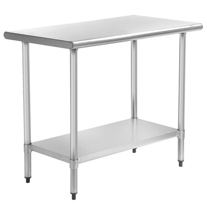 24" x36" Kitchen Work Table Commercial Work Table Stainless Steel Table Metal Table with Adjustable Table Foot for Restaurant Home Kitchen Hotel