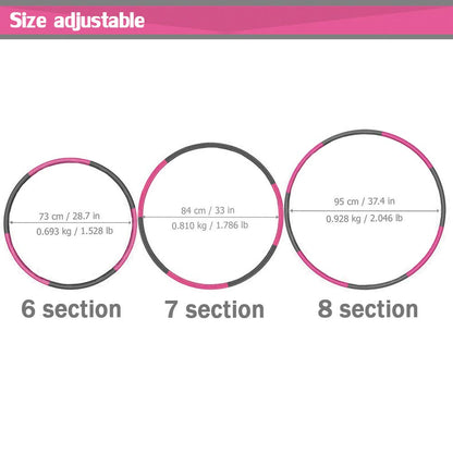 Auoxer Fitness Exercise Weighted Hoops, Lose Weight Fast by Fun Way to Workout, Fat Burning Healthy Model Sports Life, Detachable and Size Adjustable Design