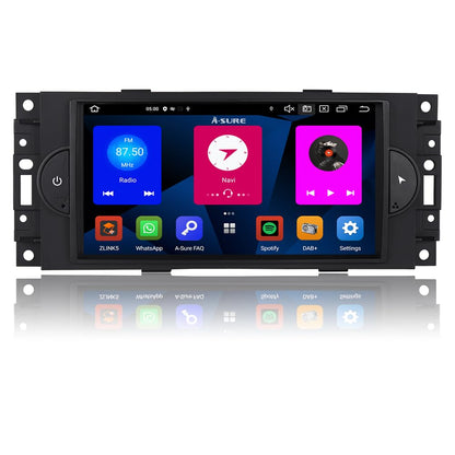 ASURE 3GB+32GB Android Car Stereo Radio for Dodge RAM/Chrysler 300/Jeep Grand Cherokee/Compass 2005 2006 2007 Cars,Car in-Dash GPS Navigation Head Unit Upgrade with Carplay Android Auto
