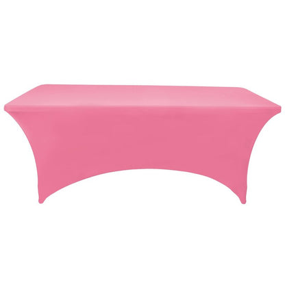 ZarzaaSik 6-Pack 4ft Spandex Table Covers for Rectangular Folding Tables - Wrinkle Resistant Stretch Tight Table Cloths - Ultimate Fitted Table Protector for Parties, Trade Shows, and Wedding