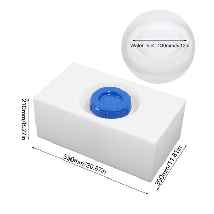 Asixxsix 8 Gallon RV Fresh Water Tank, Food Grade Leakproof LLDPE Fresh Water Holding Tank, Portable RV Water Storage Tank with 130mm Water Inlet for Caravans Trailers Boats Yachts