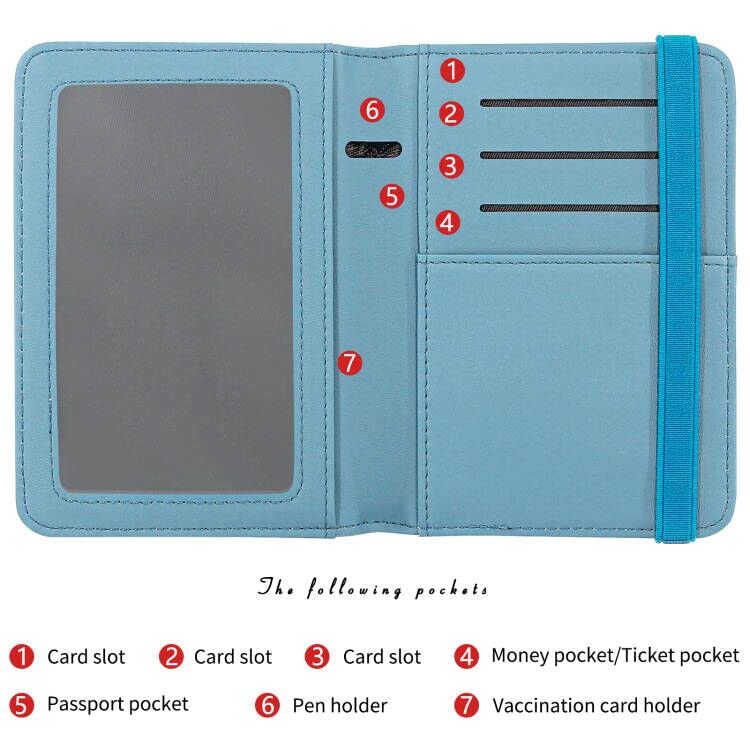 ZOPPEN Passport Holder Wallet, Passport Cover Travel Wallet Women Travel Essentials Accessories Document Organizer Travel Must Haves Rfid Blocking Cover Case for Women and Men, Blue