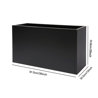 LuYuLTONG Modern Metal Planter Box, 36" L x 12" W x 20" H, Rectangular Galvanized Steel Raised Garden Bed with Drainage Hole&Gloves, Flower Planter Pot for Patio, Yard, Porch