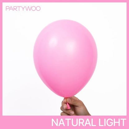 PartyWoo Pink Balloons 100pcs 12 Inch Matte Pink Balloon Arch Kit for Girl Baby Shower Gender Reveal Wedding Bachelorette Engagement Birthday Princess Butterfly Themed Party Decorations Pink-Y11