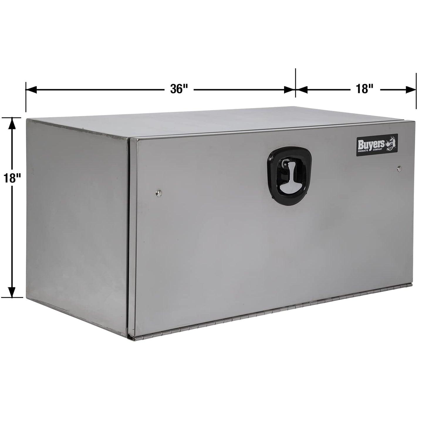 Buyers Products 1702655 Polished Stainless Steel Underbody Truck Tool Box, 18 x 18 x 36 Inch, Locking T-Handle Compression Latch, 16 Ga Stainless, Underbed or Flat Mount Storage Box