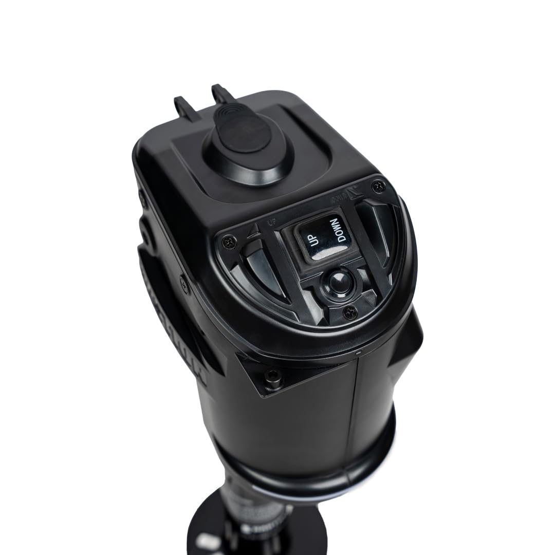 Bastion Distribution Black Sentinel Electric Trailer Jack with Cover – 3500 lb A-Frame Tongue Jack – Weatherproof Switches, LED Light, Manual Crank, 90 Degree Mount – No Stall, No Wobble, Easy Install