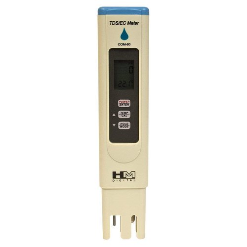 HM Digital COM-80 Electrical Conductivity (EC) and Total Dissolved Solids Hydro Tester, 0-5000 ppm TDS Range, 1 ppm Resolution, +/- 2% Readout Accuracy