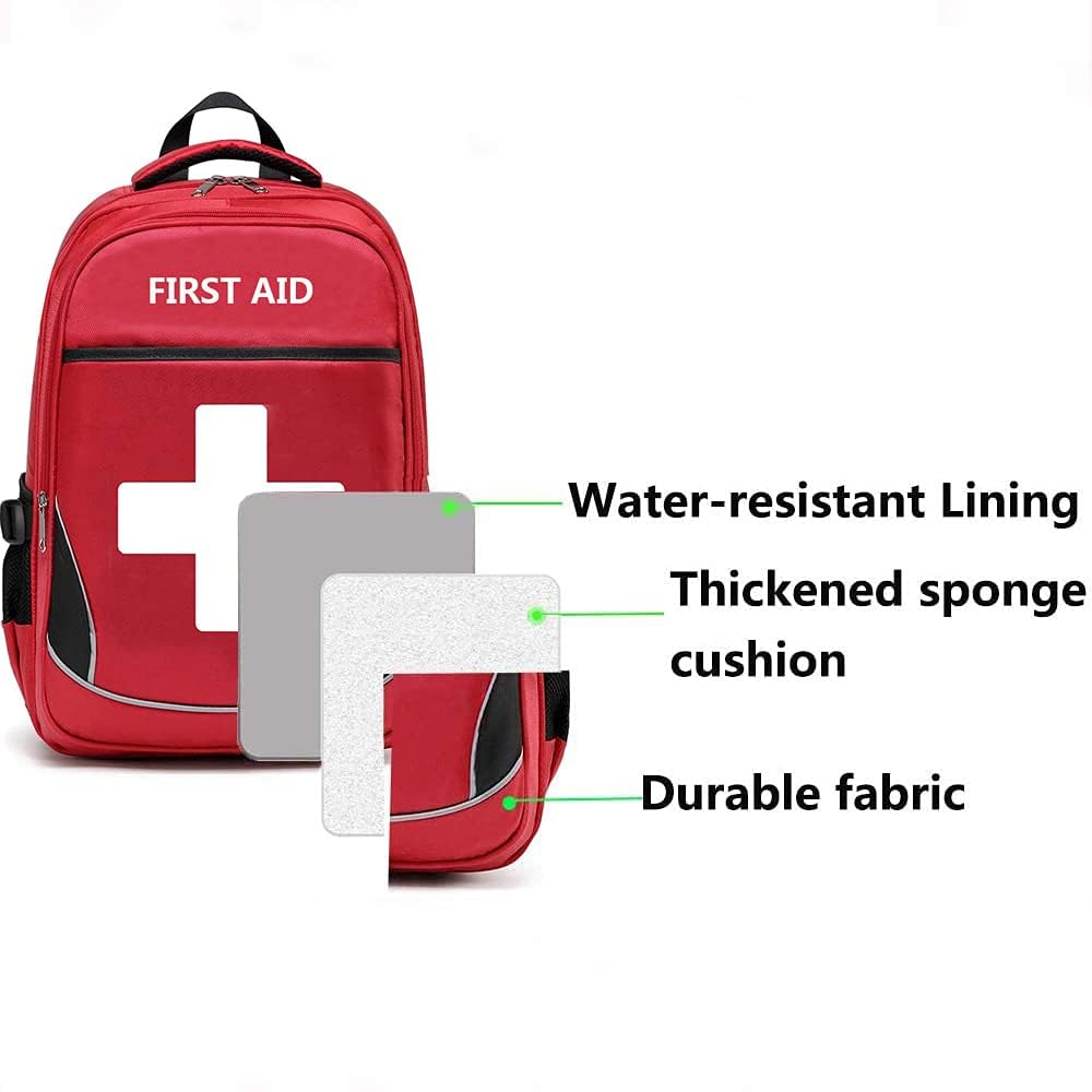 Camoredy First Aid Bag Empty Red Emergency Medical Bag First Responder Trauma Multi-Pocket Traveling Field Trips Camping Essentials (Red, Pack of 10)