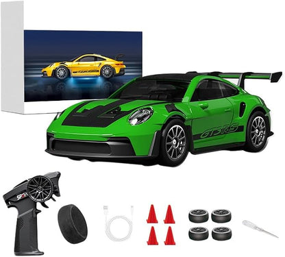 1/43 Scale RC Drift Car 2.4G Full Proportional 4WD Remote Control Car with Gyro Adjustable Speed &amp LED Lights Alloy RC Vehicle for Adult