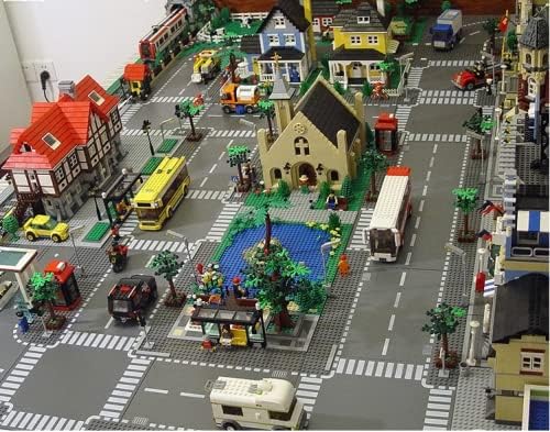 Road Base Plates for City Street Building Block 12 Street Plates 10x10 Road Baseplates