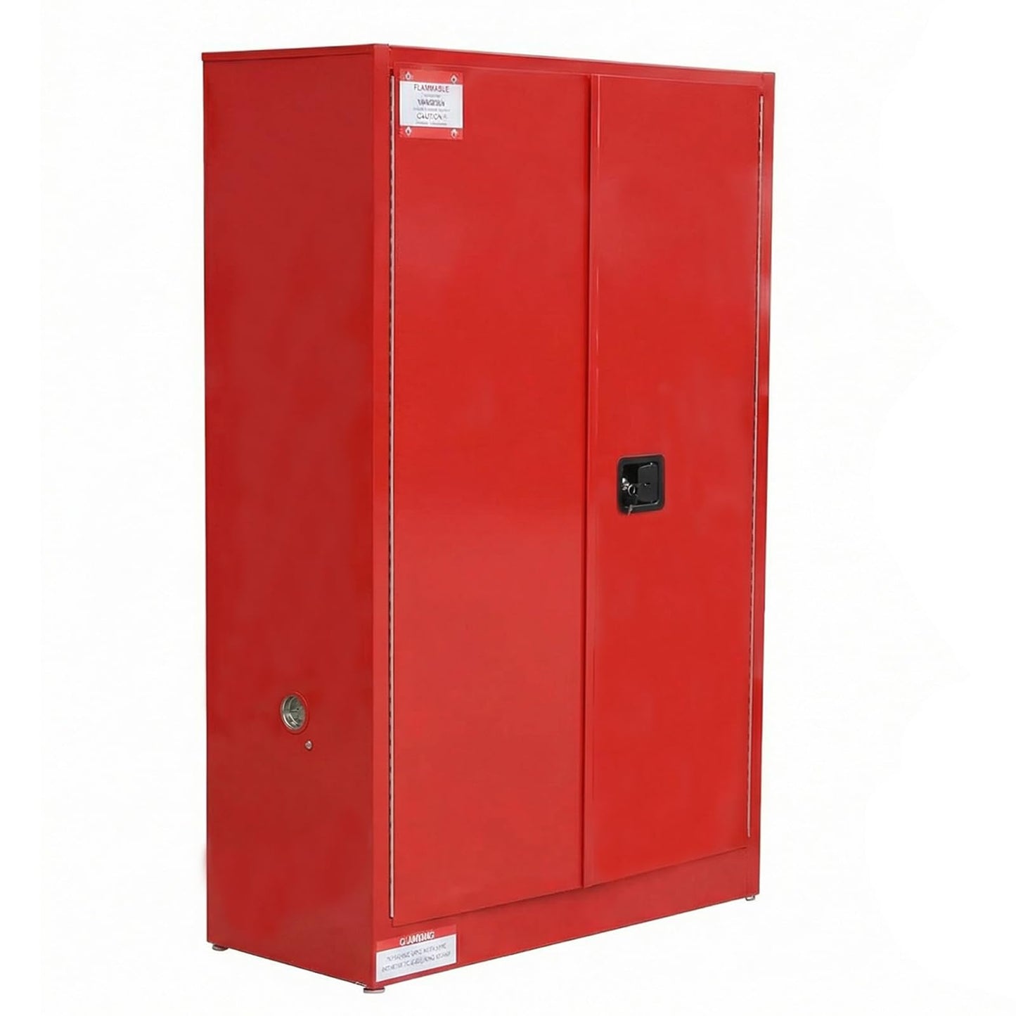 45 Gallon Flammable Safety Cabinet, Industrial Yellow Steel Storage for Flammable Liquids, 2 Adjustable Shelves, Double-Wall Fireproof Cabinet with Manual Close Doors & Vents - Red