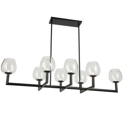 Dainolite 8 Light Chandelier, Matte Black, Metal, Model NOR-478HC-MB-CLR