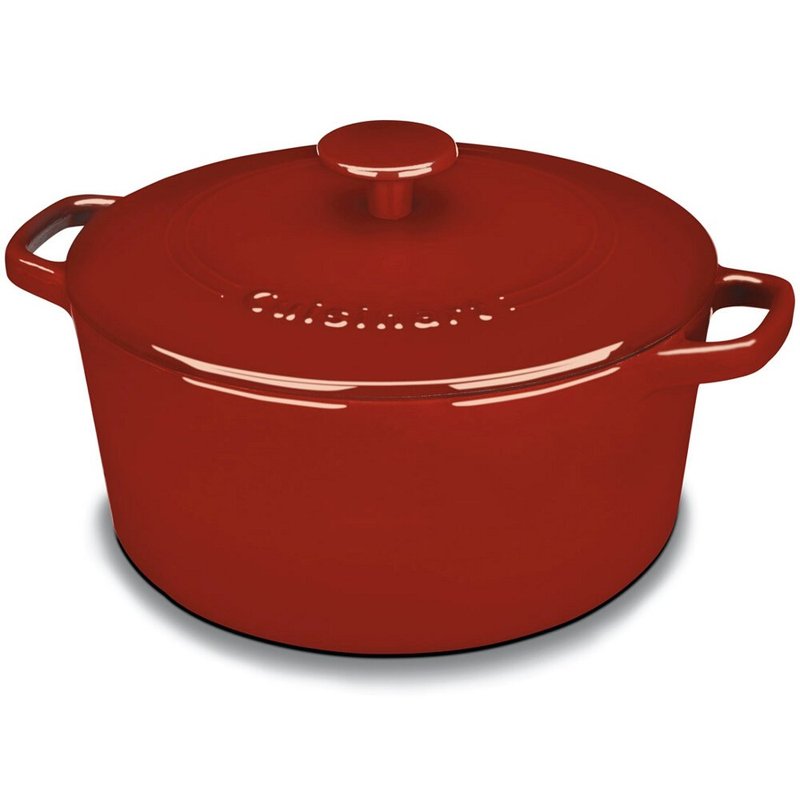 Cuisinart Chef's Classic Enameled Cast Iron Round Covered Casserole (Cardinal Red, 5- Quart)