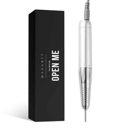 Makartt Nail Drill Professional: 60W 35000RPM Electric Nail File with Coreless Motor, 2 in 1 Desktop & Portable, Drill Bits and LCD Display for Acrylic Gel Nails, Nouvella Pink