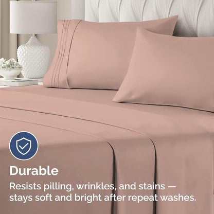 King Standard Pillow Cases by King - Ultra-Soft Hotel Quality Covers | Fade-Free & Wrinkle Resistant - Mauve - Set of 2