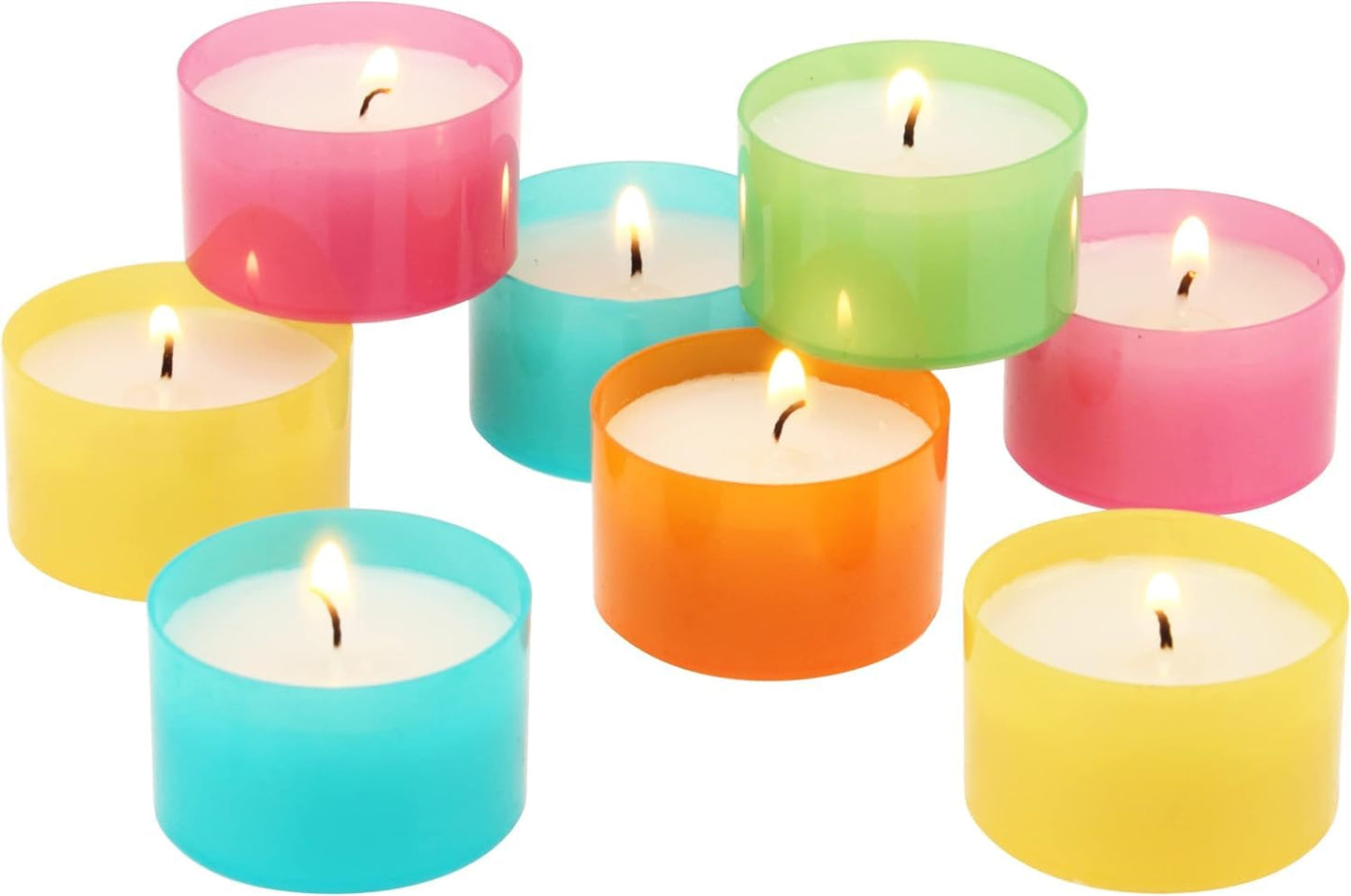 Stonebriar 48 Pack Multicolor Unscented 6 to 7 Hour Long Burning Tea Light Candles