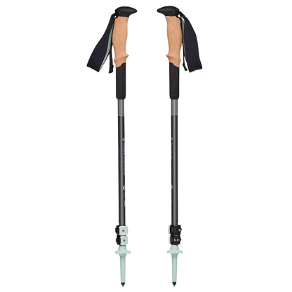 BLACK DIAMOND Pursuit Shock Trekking Poles (Pair)| Shock-Absorbing Design | Adjustable Aluminum | for Hiking & Backpacking | Steel Grey-Foam Green