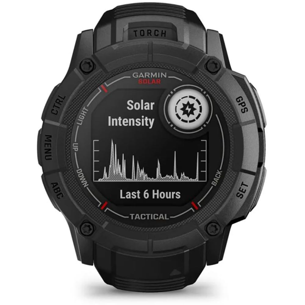 Garmin Instinct 2X Solar - Tactical Edition, Solar Charging, Rugged GPS Smartwatch, Built-in Flashlight, Ballistics Calculator, Black 010-02805-13 Bundle with 2 YR CPS Enhanced Protection Pack