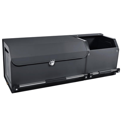 XCF Car Trunk Organizer, Collapsible Leather Car Trunk Storage Organizer with Lid and Sturdy Handle Car Organizer and Storage for SUV, Truck, Sedan (Black, 36.2 x 11.4 x 12.2in)