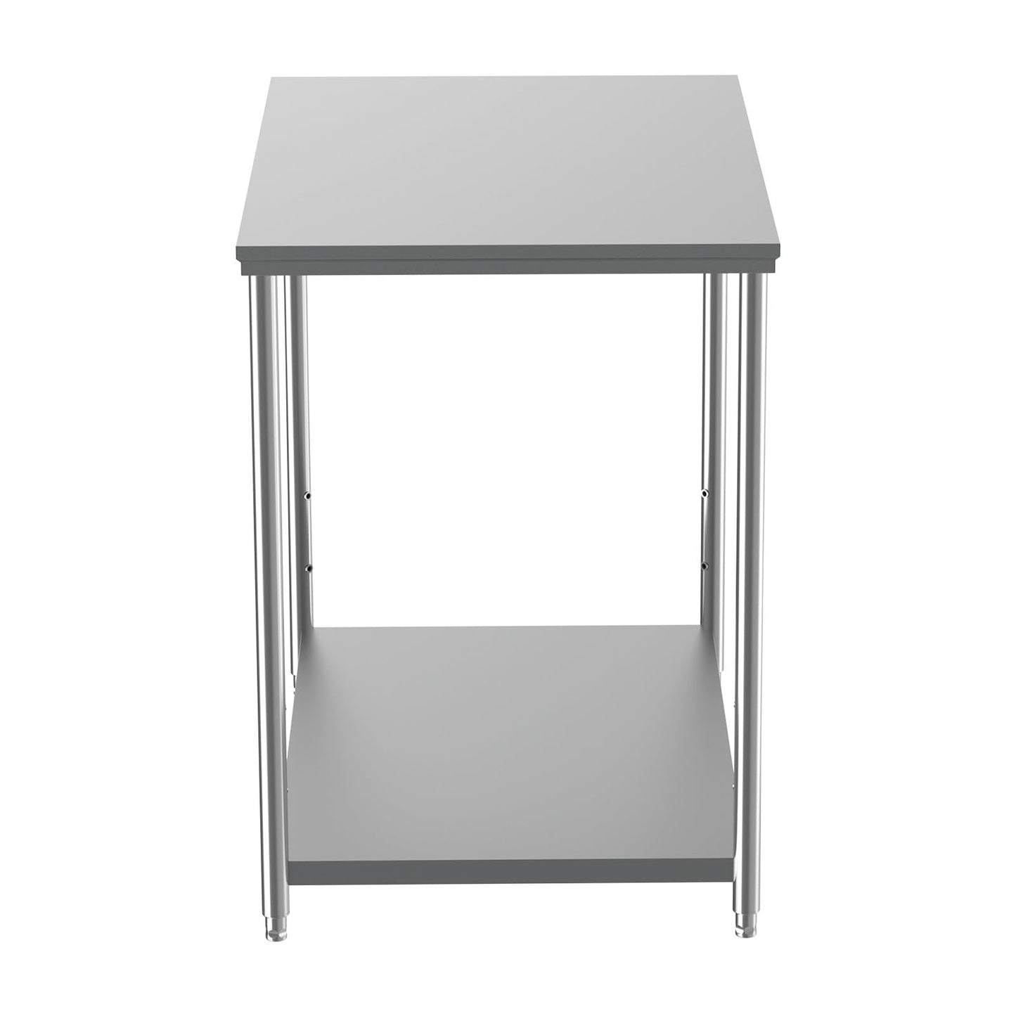 Weejian Stainless Steel Prep Table 24 x 24 x 33.5 Inch, Heavy Duty Commercial Work Table with Adjustable Undershelf, Commercial Kitchen Table for Restaurant, Bakery, Home, Workshop and Garage