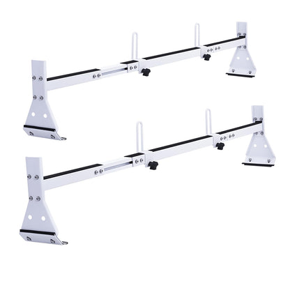 LMYYGOO Universal Van Ladder Rack, Adjustable 57"-63" for Chevy Express 1500 2500 3500 Ford Econoline GMC Savana Full-Size, 5-Section Stable Frame, 800 lb Capacity, Fits Rain Gutter Vans