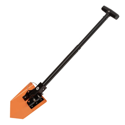 DMOS Delta Shovel - Collapsible Heavy-Duty Steel Folding Shovel for Camping, Overlanding, Survival, Military, Hunting, & Off-Road Use - Signal Orange - Compact