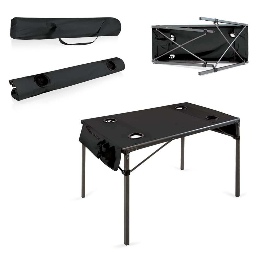 PICNIC TIME NCAA LSU Tigers Soft Top Travel Table, Black, One Size (799-00-179-294-0)
