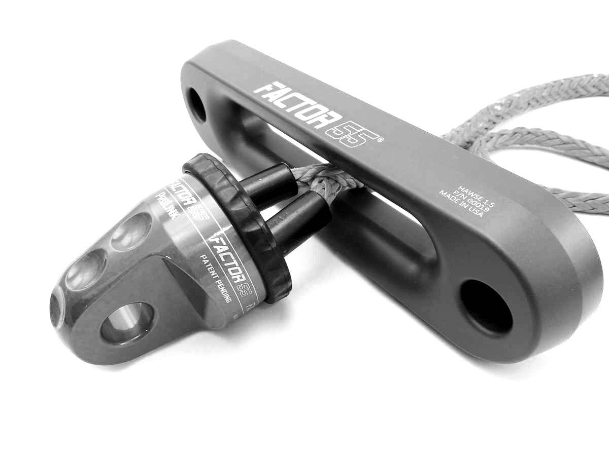 Factor 55 00015-06 Prolink Original Shackle Mount Replaces Winch Hook with a Stronger Shackle D Ring Mount Max Load Rating 16,000 lb. Ideal for 4x4 Off Road Adventures - Gray