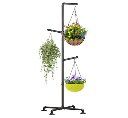 Lengfkus Plant Hanger Indoor,Corner Hanging Plant Stand,Heavy Duty Metal Hanging Plant Holder for Indoor Plants,Living Room,Balcony,Bedroom,Garden