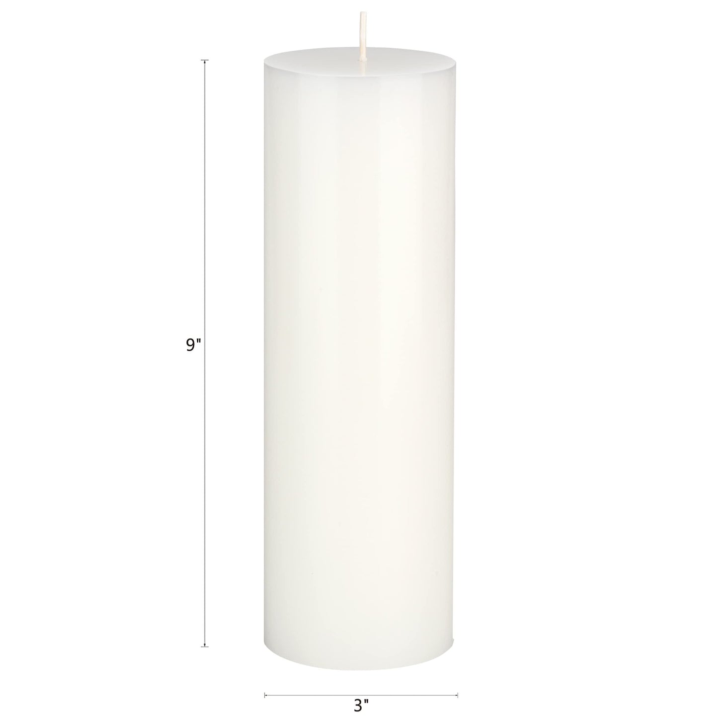 Mega Candles 1 pc Unscented Solid White Pillar Candles, Hand Poured Premium Wax Candle 3 Inch x 9 Inch, Home Décor, Spas, Weddings, Occasions, Party, Centerpieces, Holidays, Vigils, Prayers