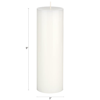 Mega Candles 1 pc Unscented Solid White Pillar Candles, Hand Poured Premium Wax Candle 3 Inch x 9 Inch, Home Décor, Spas, Weddings, Occasions, Party, Centerpieces, Holidays, Vigils, Prayers