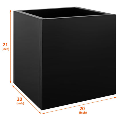 Meyoppm Square Metal Planter Box 20"x20"x21", Heavy Duty Galvanized Steel Planter Rust Resistant for Indoor Outdoor Patio Porch Commercial Residential