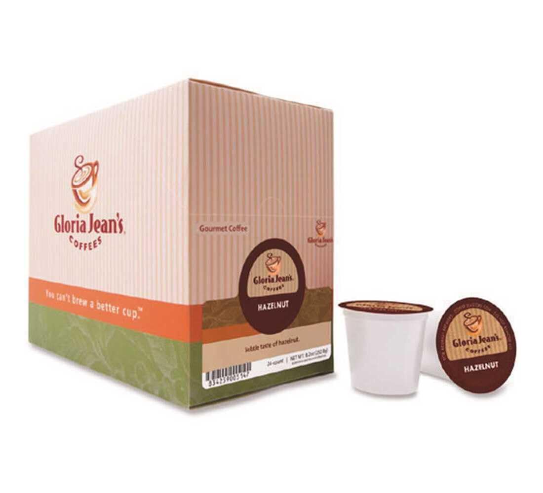 Gloria Jean's Coffees Hazelnut, Single-Serve Keurig K-Cup Pods, Flavored Medium Roast Coffee, 24 Count